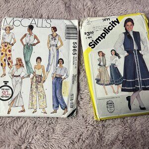 x2 Vintage Sewing Patterns - McCalls & Simplicity UNCUT
